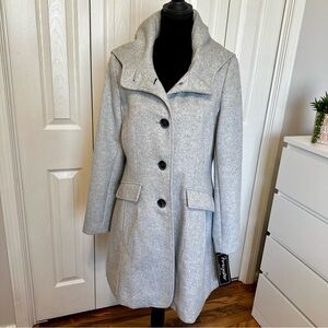 Forecaster of Boston hooded wool blend walker (mid-length)coat, light gray, NWT